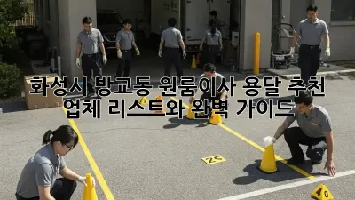 화성시 방교동 원룸이사? 용달 추천 업체 리스트와 완벽 가이드!
